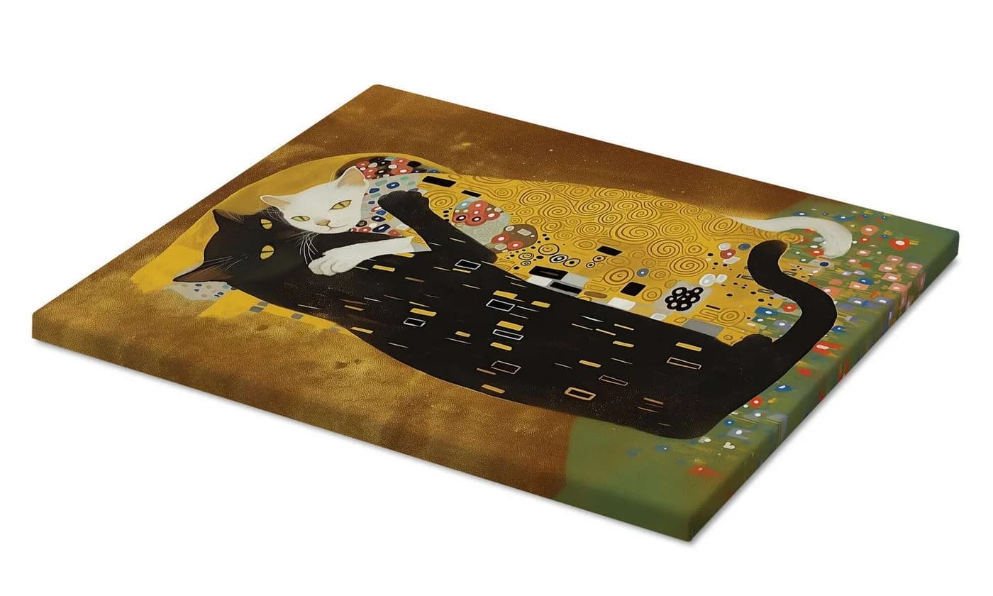 Posterlounge Leinwandbild Kitty Klimt Kiss Gold - Bild 1