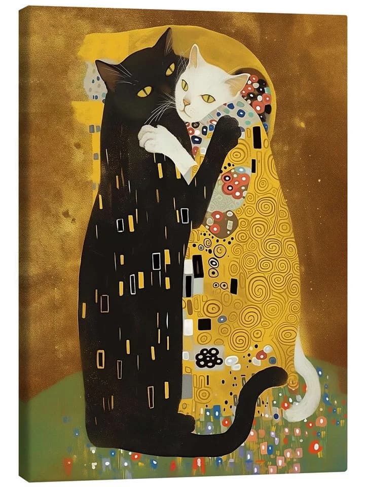 Posterlounge Leinwandbild Kitty Klimt Kiss Gold - Bild 2