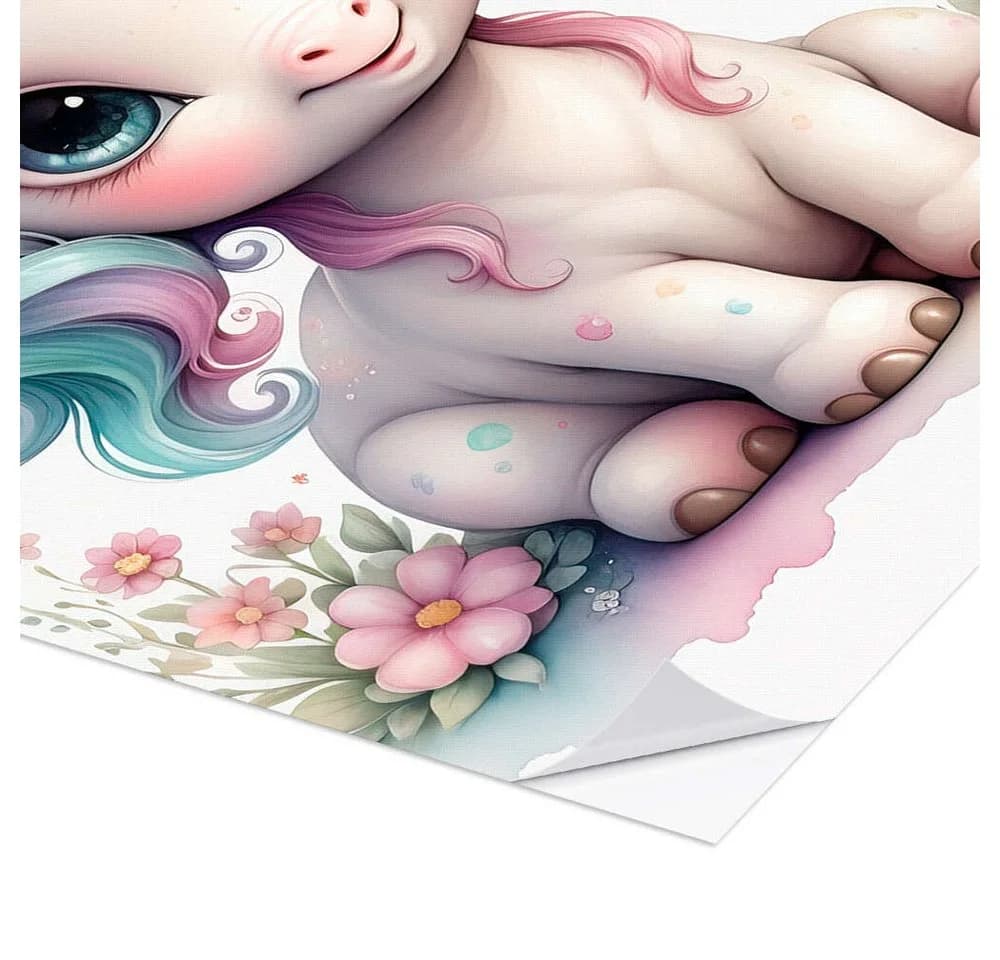 Posterlounge Wandsticker Baby-Einhorn Bunt Selbstklebend - Bild 3