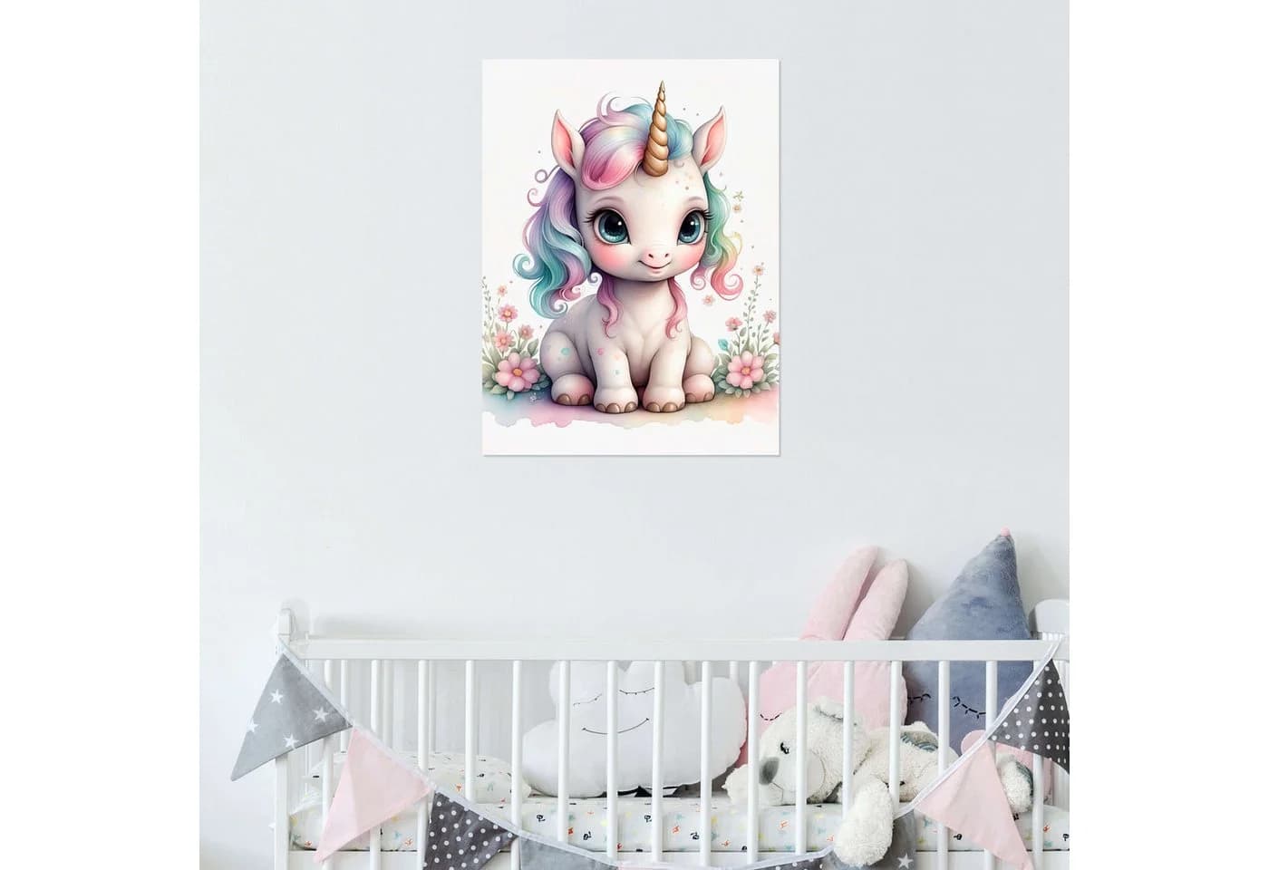 Posterlounge Wandsticker Baby-Einhorn Bunt Selbstklebend - Bild 5