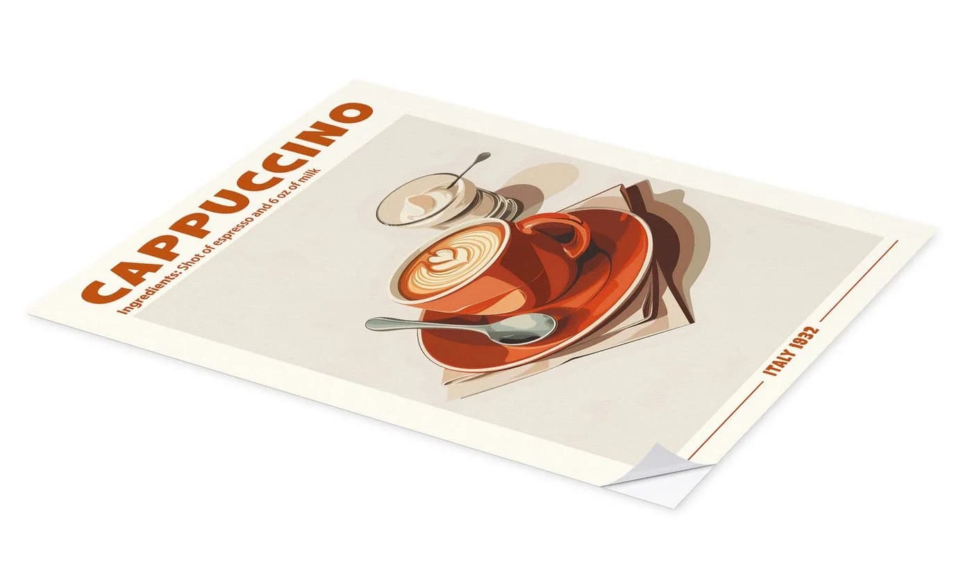 Posterlounge Wandsticker Cappuccino Italy 1932 Retro Beige