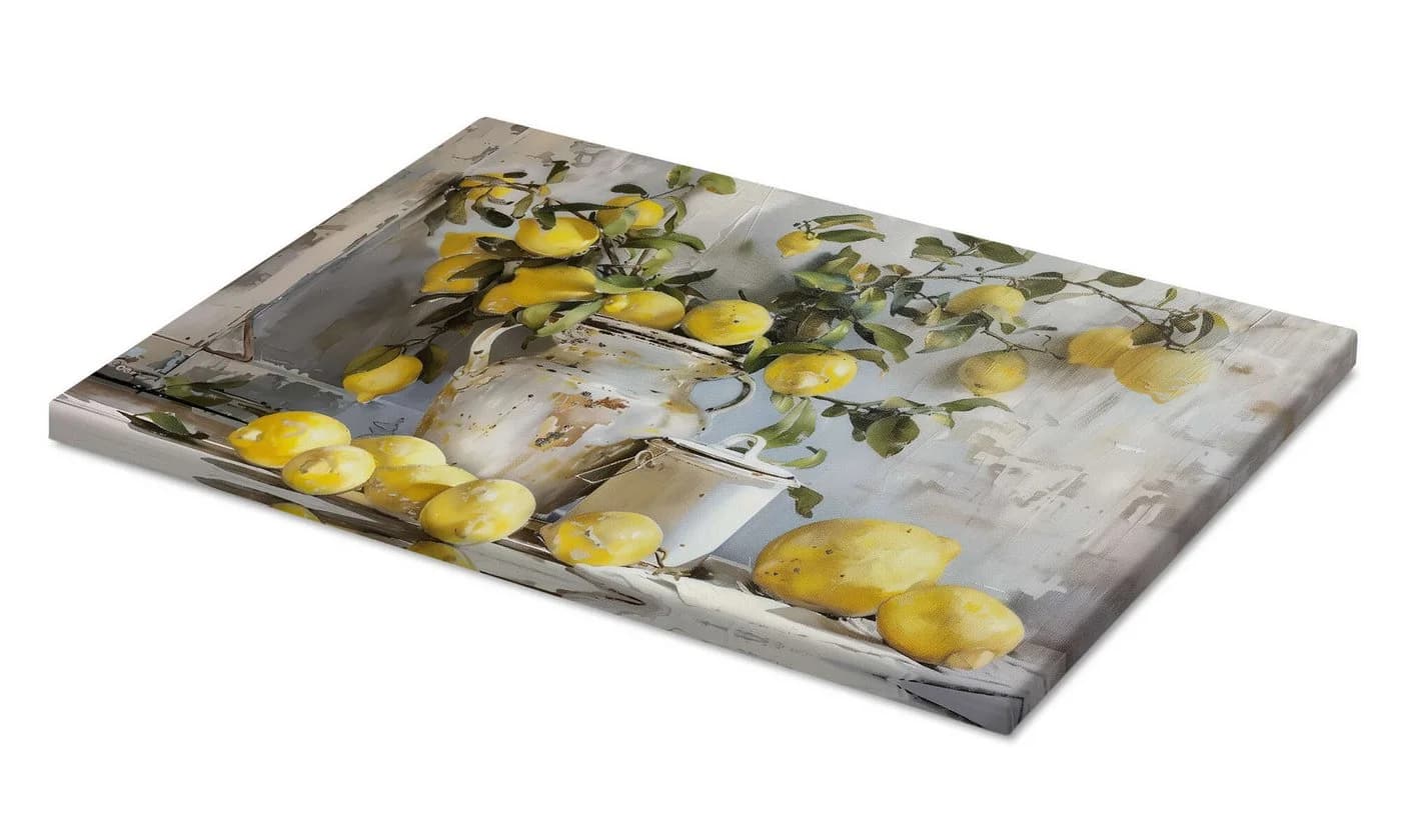 Posterlounge Leinwandbild Stillleben mit Zitronen 30x20 cm