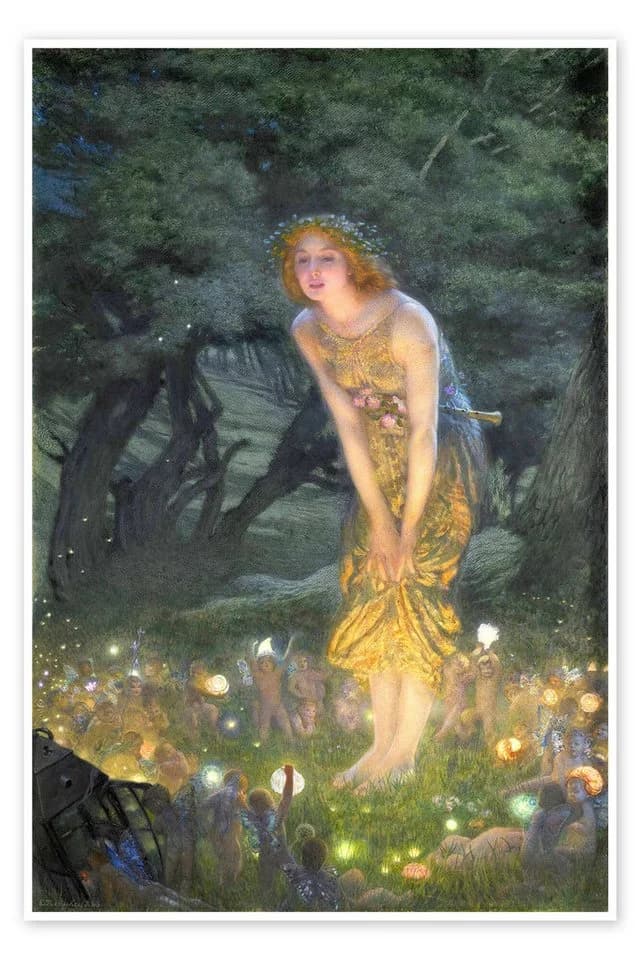 Posterlounge Wandbild Mittsommernacht Edward Robert Hughes Poster - Bild 2