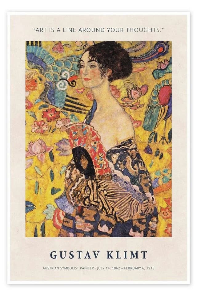 Posterlounge Poster Gustav Klimt Art is a Line around Your Thoughts Gold - Bild 2