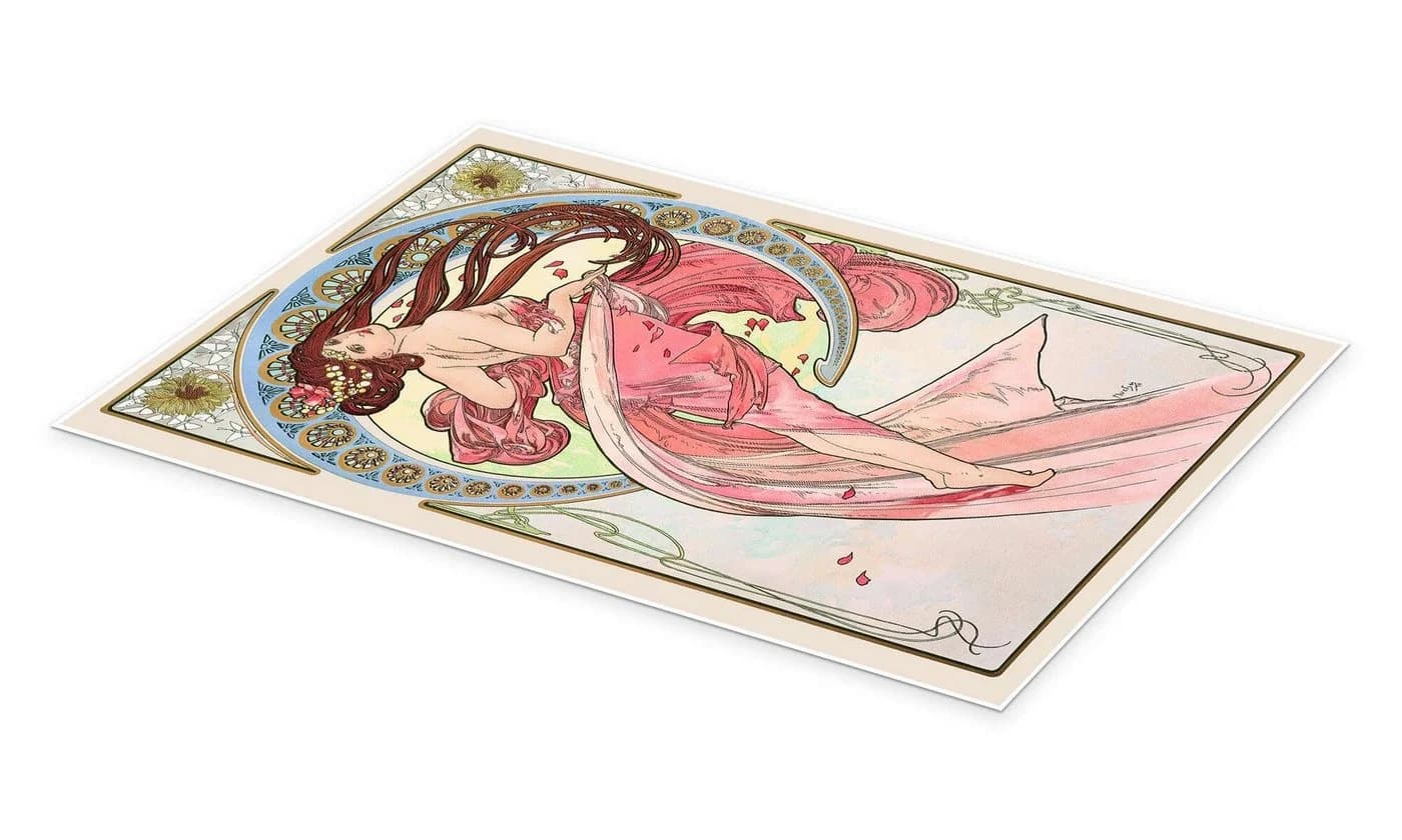 Posterlounge Wandbild Die Vier Künste - Tanz Alfons Mucha Poster