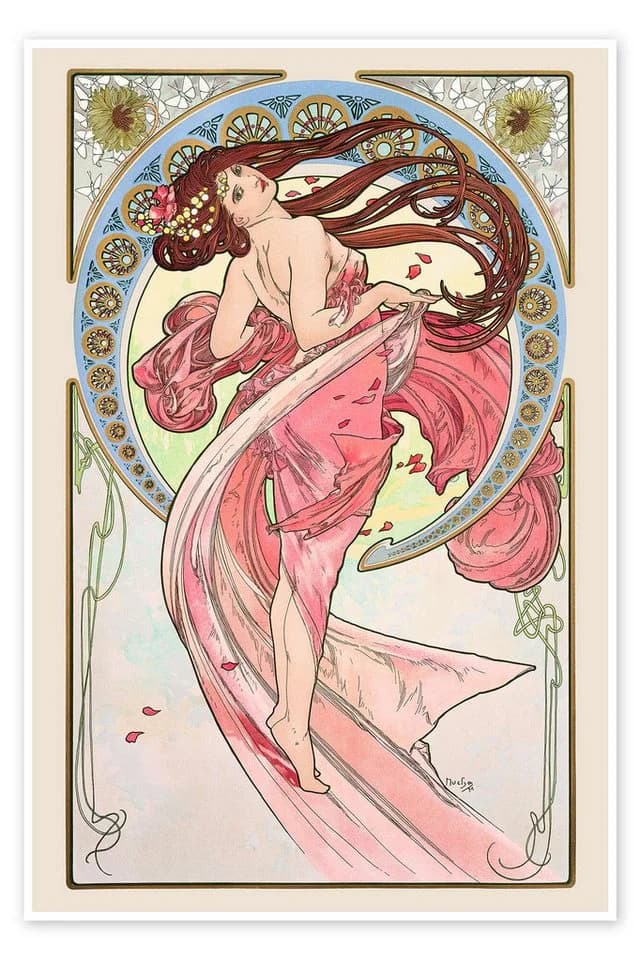Posterlounge Wandbild Die Vier Künste - Tanz Alfons Mucha Poster - Bild 2