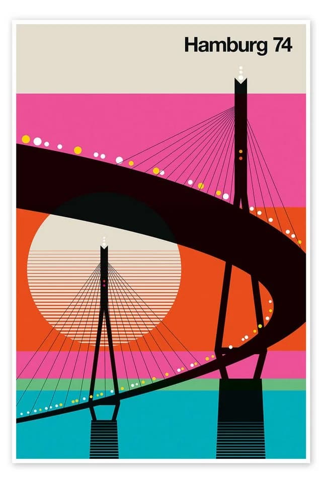 Posterlounge Wandbild Hamburg 74 Rosa Poster - Bild 2