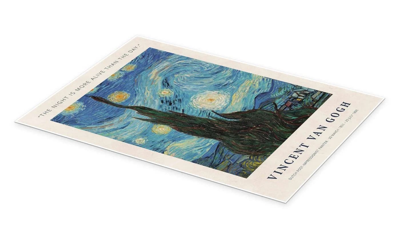 Posterlounge Wandbild Vincent van Gogh The Night is more Alive than the Day
