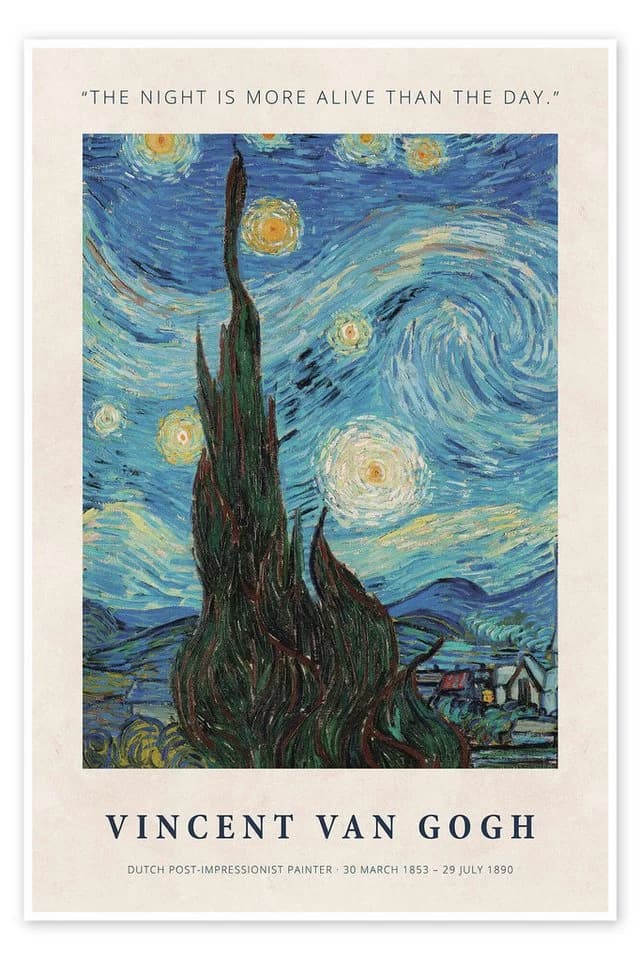 Posterlounge Wandbild Vincent van Gogh The Night is more Alive than the Day - Bild 2