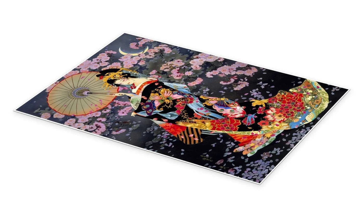 Posterlounge Wandbild Yozakura Poster Kunstdruck