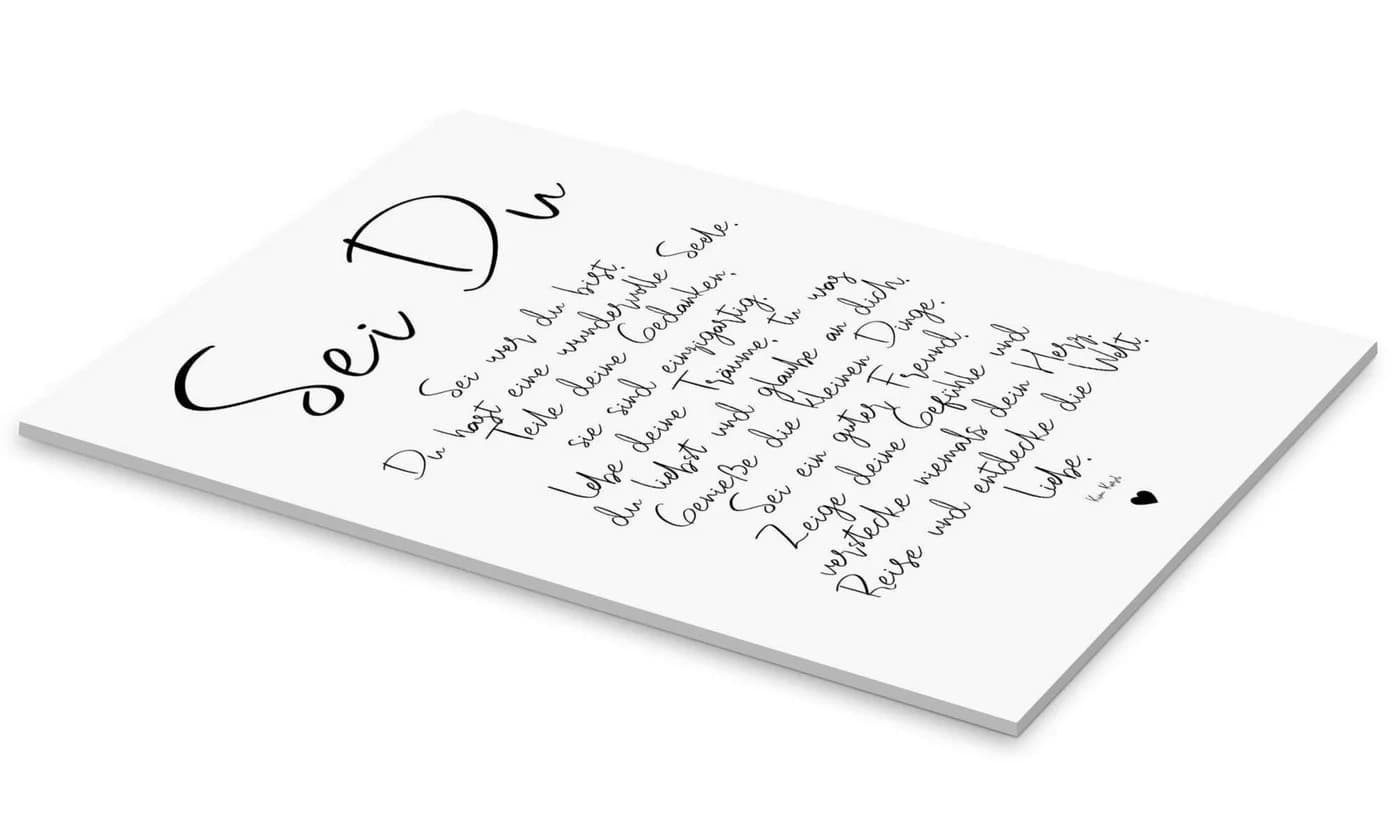 Posterlounge Wandbild Sei Du - ein Gedicht Acrylglasbild