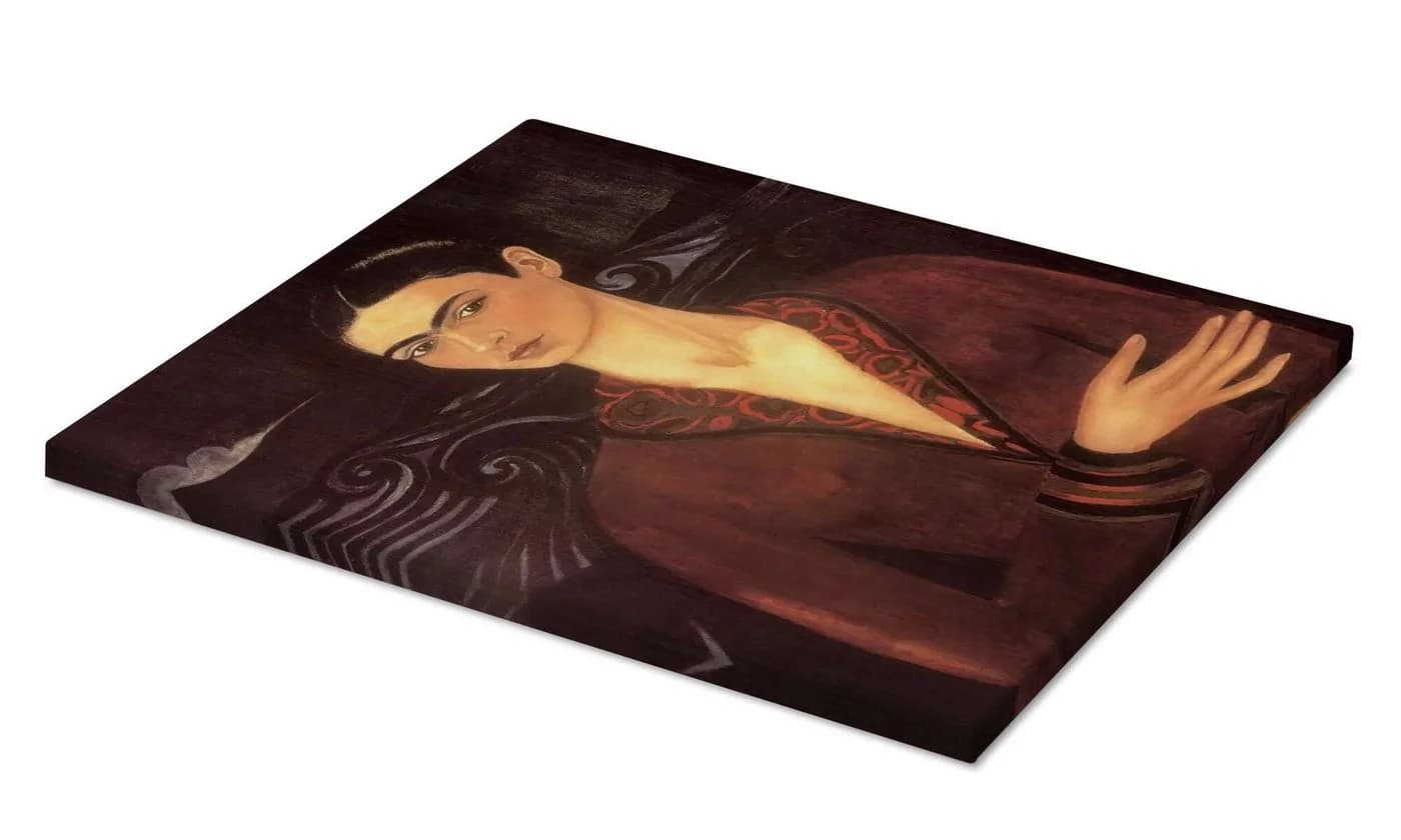 Posterlounge Leinwandbild Frida Kahlo Selbstporträt Samtkleid 1926