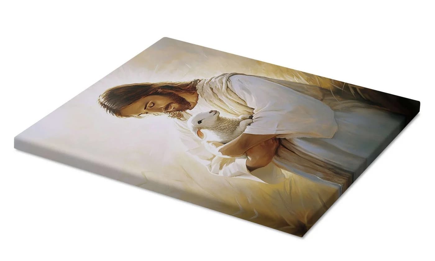 Posterlounge Leinwandbild Jesus Christus hält das fehlende Lamm TAlex