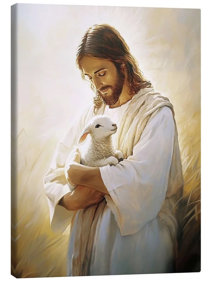 Posterlounge Leinwandbild Jesus Christus hält das fehlende Lamm TAlex - Bild 2