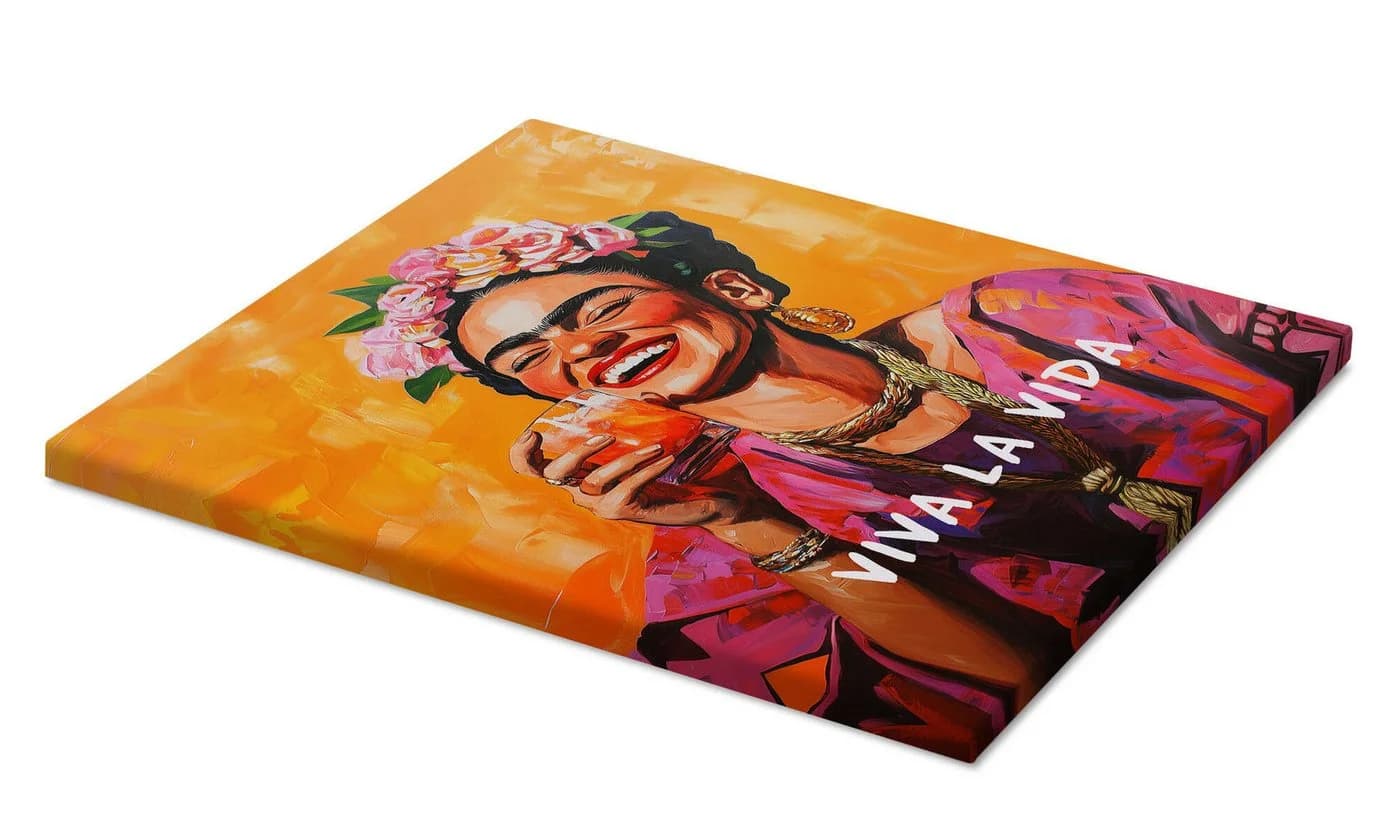 Posterlounge Leinwandbild Viva La Vida Frida Bunt Klassisch