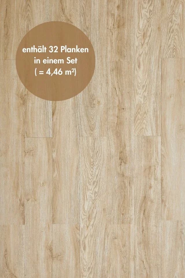 misento Vinylboden selbstklebend Holzoptik Eiche Hell