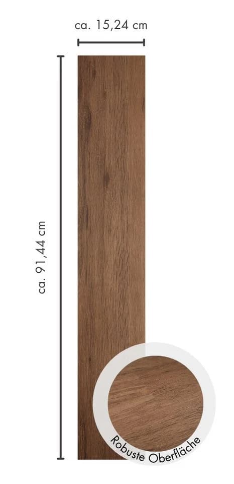 misento Vinylboden selbstklebend Holzoptik Eiche Dunkel PVC - Bild 3