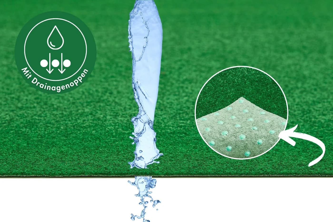 misento Kunstrasen Einfach Grün mit Drainage-Noppen - Bild 5