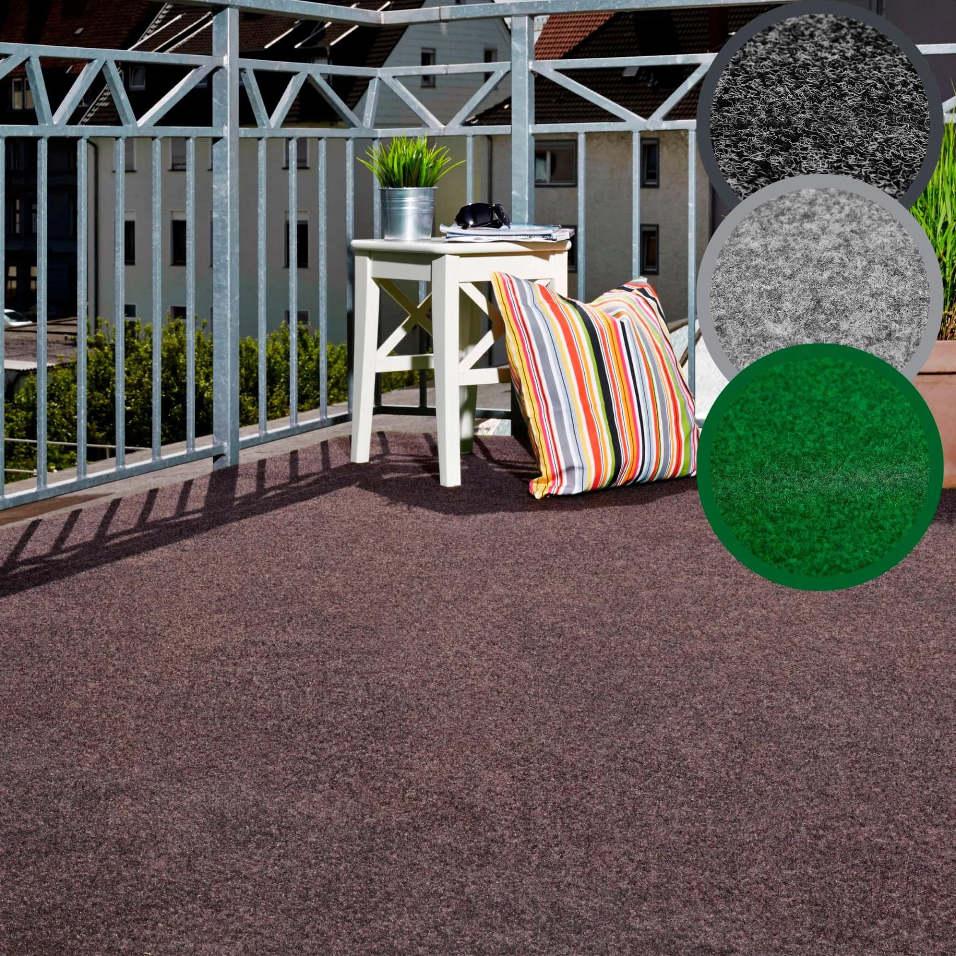 ANDIAMO Kunstrasen Aberdeen Braun 200x100cm Nadelfilz Outdoor