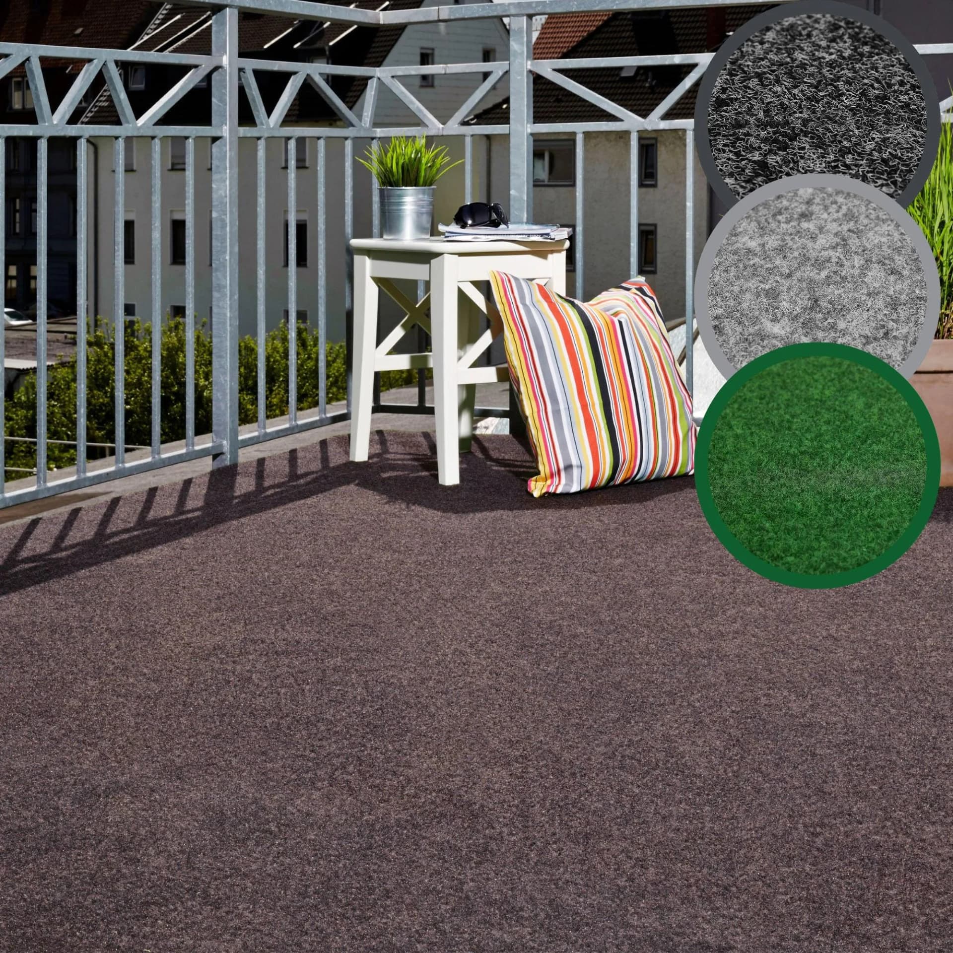 ANDIAMO Kunstrasen Aberdeen Braun 400x300cm Nadelfilz Outdoor