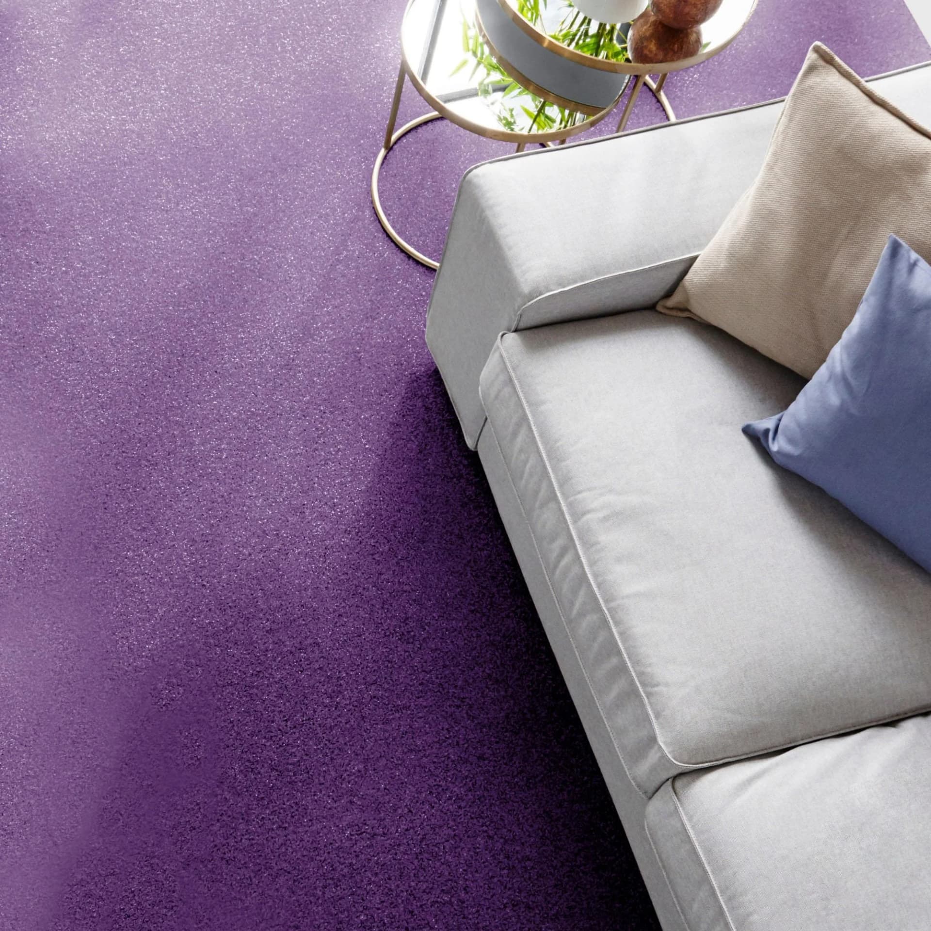 ANDIAMO Teppichboden Kira Lila Velours 400x350 cm