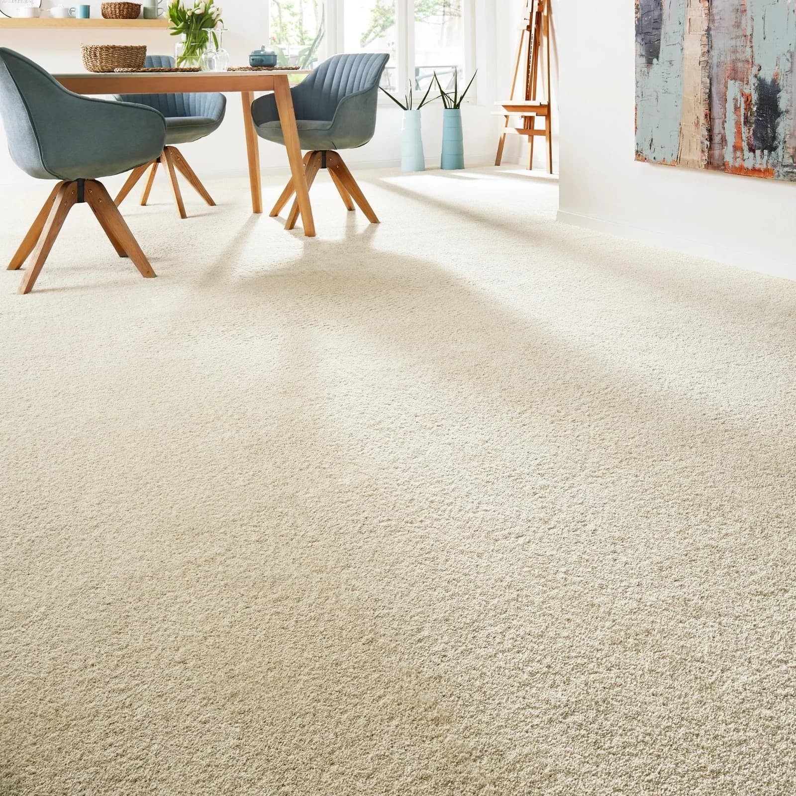 ANDIAMO Teppichboden Softness Velours Beige Kunstfaser