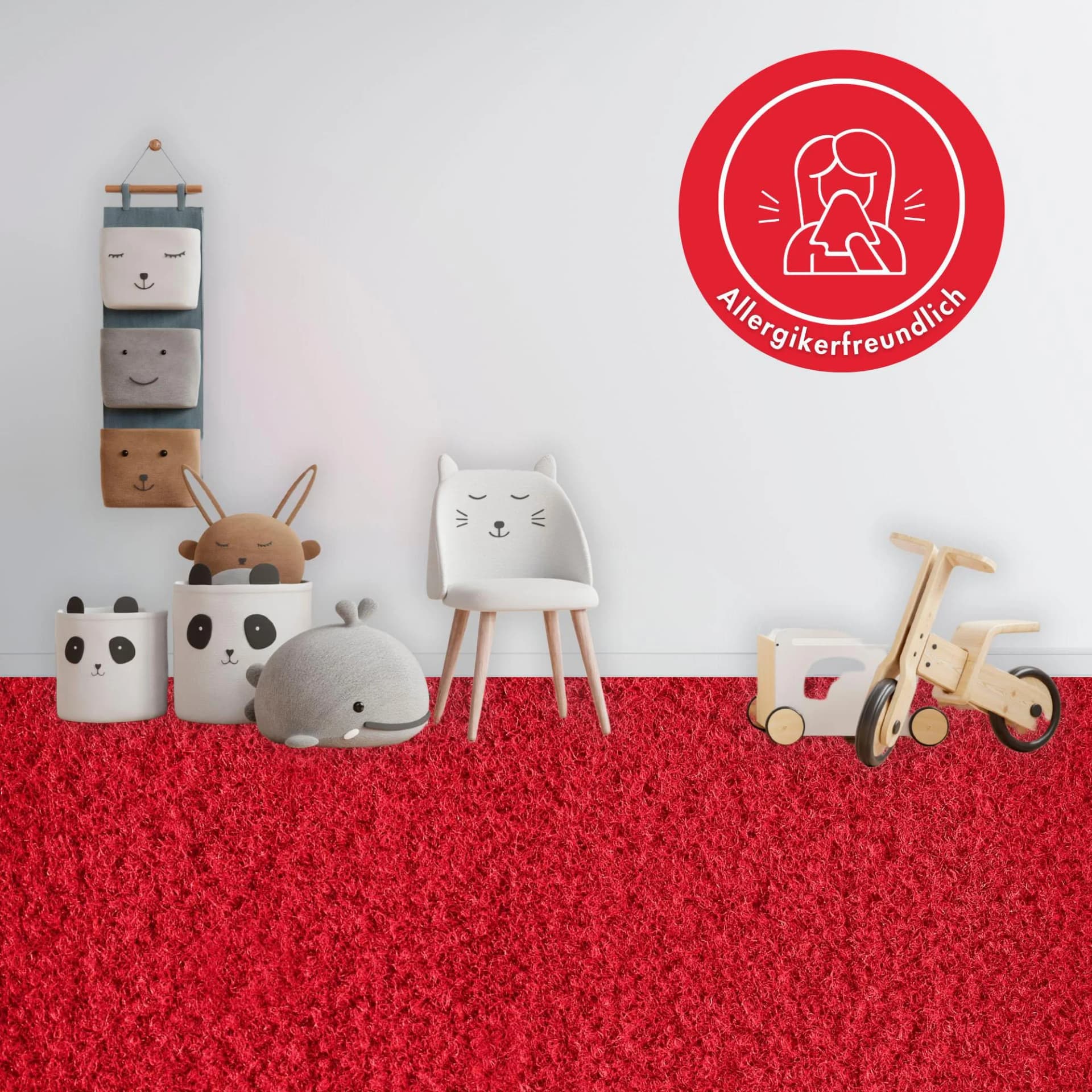 ANDIAMO Teppichboden Sina Velours Rot Uni 400x450 cm