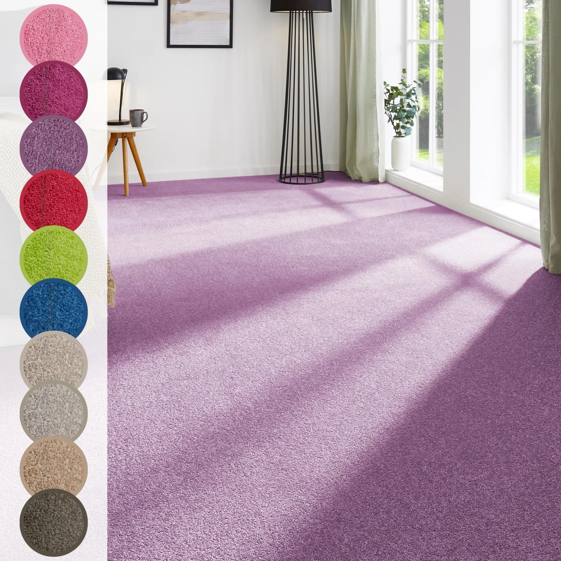 ANDIAMO Teppichboden Ines Kräuselvelours Dunkelviolett