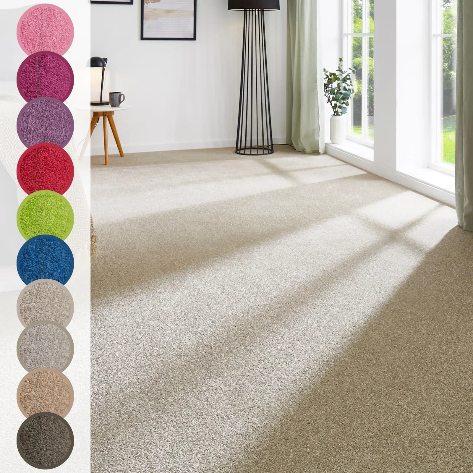 ANDIAMO Teppichboden Ines Beige Kräuselvelours 400x600 cm