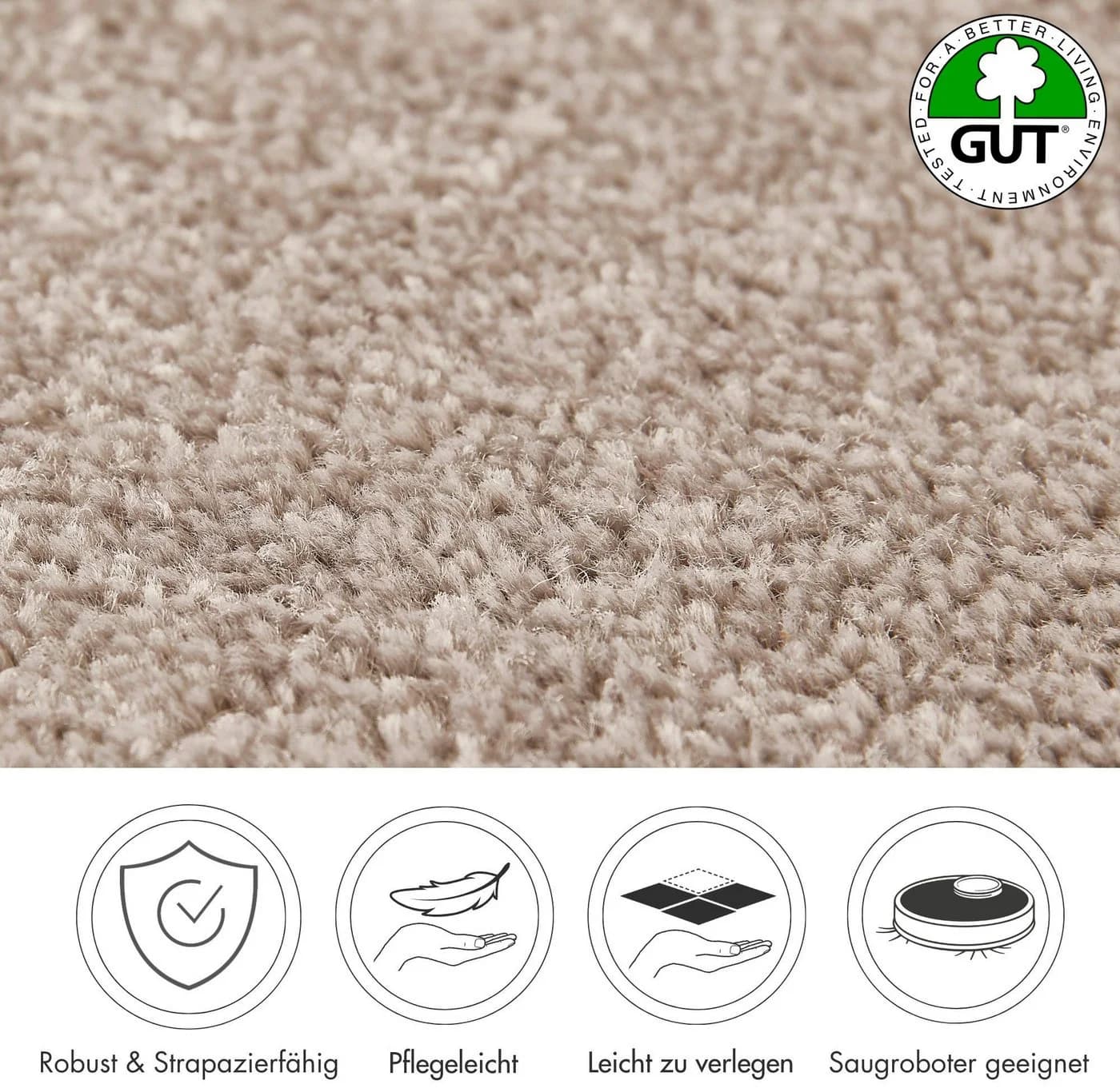 ANDIAMO Teppichboden Ines Beige Kräuselvelours 400x300 cm - Bild 3