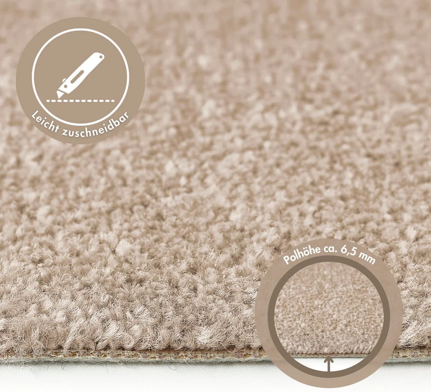 ANDIAMO Teppichboden Ines Beige Kräuselvelours 400x300 cm - Bild 4
