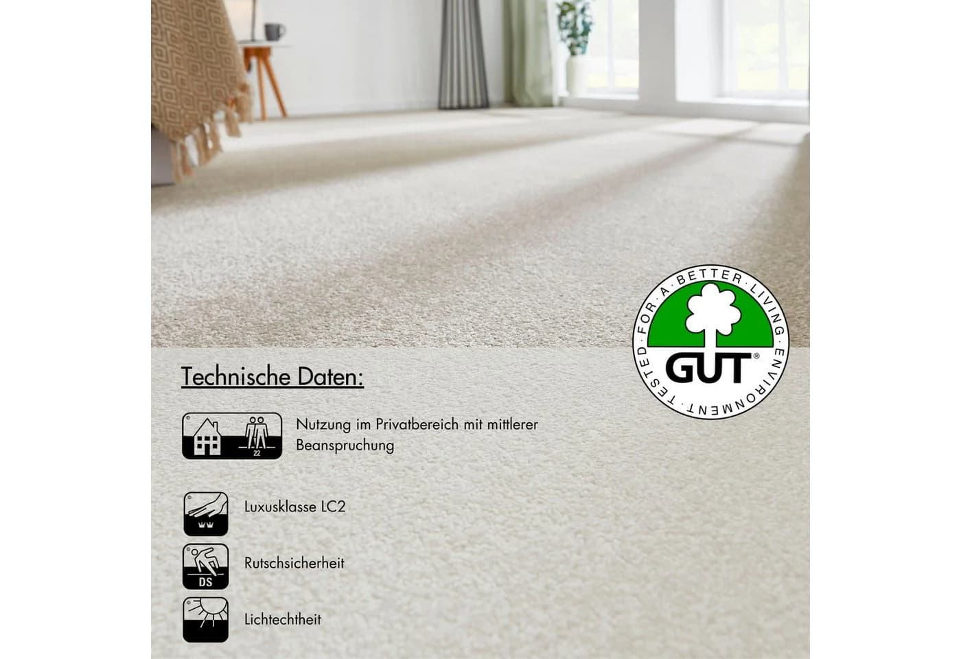 ANDIAMO Teppichboden Ines Beige Kräuselvelours 400x300 cm - Bild 5