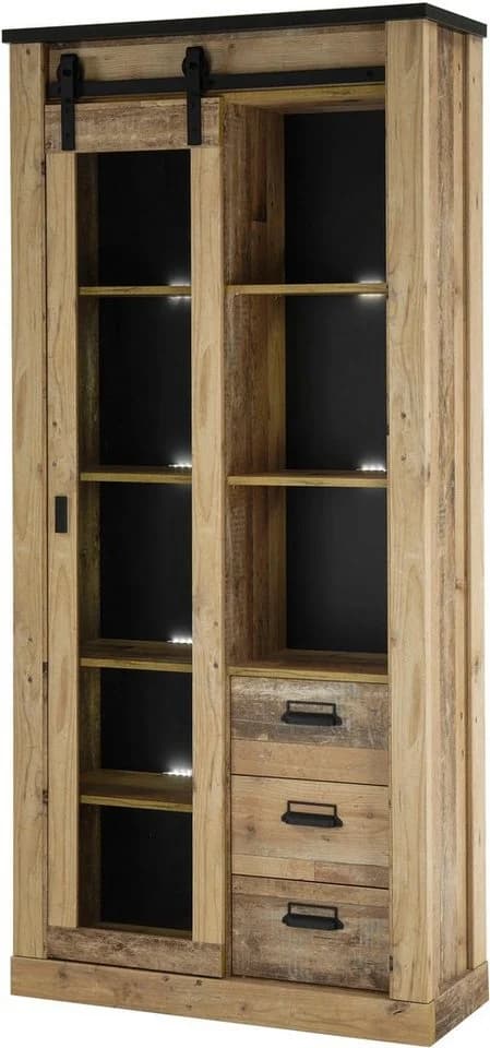 Home Affaire Vitrine Sherwood Industrial-Style Glasvitrine Braun - Bild 2