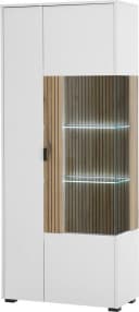 HOME AFFAIRE Vitrine Hudson Weiß Schwarz Metallgriffe Bild 1