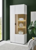 HOME AFFAIRE Vitrine Hudson Weiß Schwarz Metallgriffe Bild 2