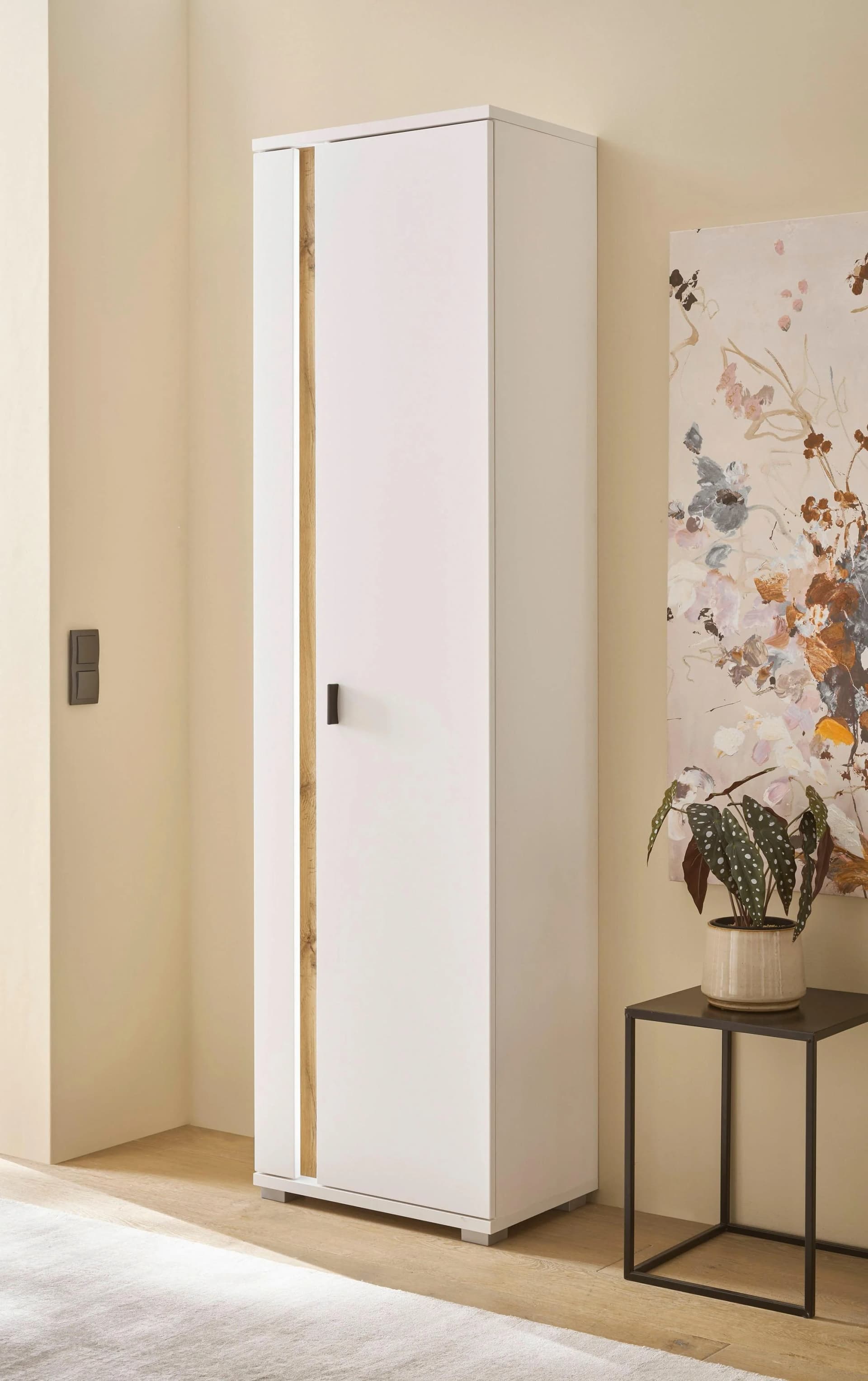 HOME AFFAIRE LONG ISLAND Mehrzweckschrank Weiß Eiche LED