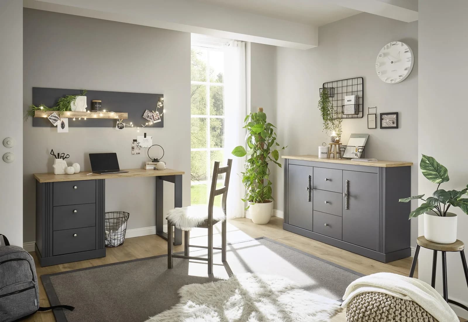 OTTO HOME Westminster Büromöbel-Set Grau Metall