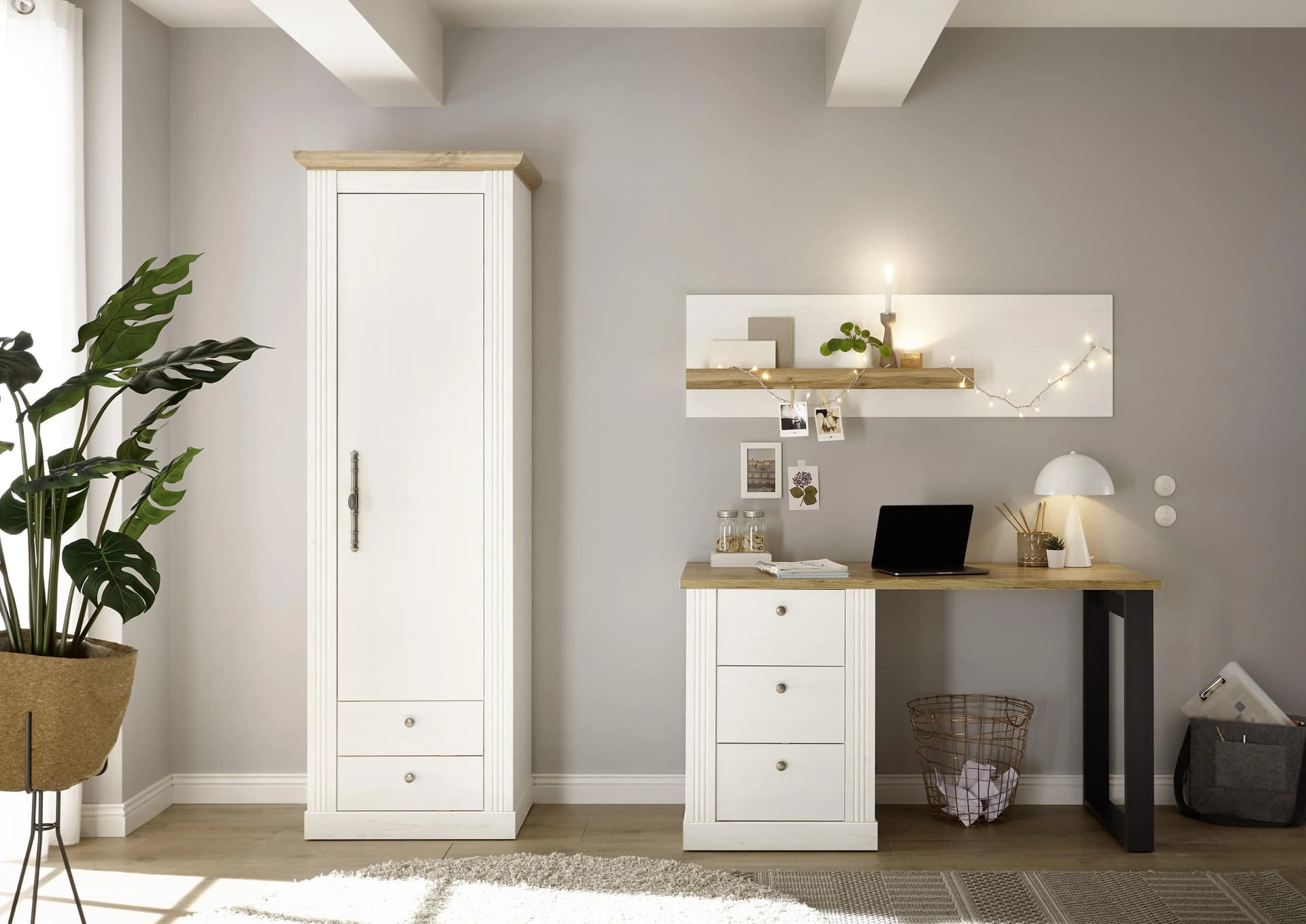 OTTO HOME Westminster Büromöbel-Set Weiß Landhausstil