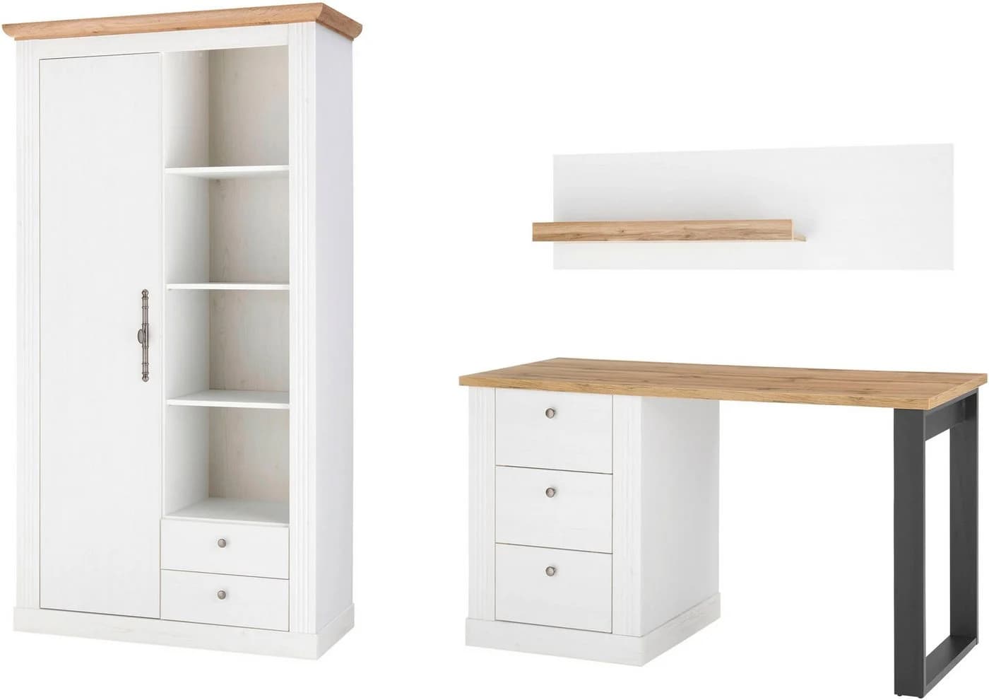 OTTO HOME Westminster Büromöbel-Set Weiß Landhausstil