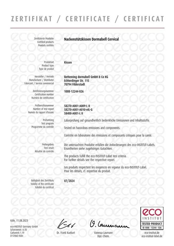 Dormabell Nackenstützkissen Cervical NB6 Talalay Latex - Bild 5