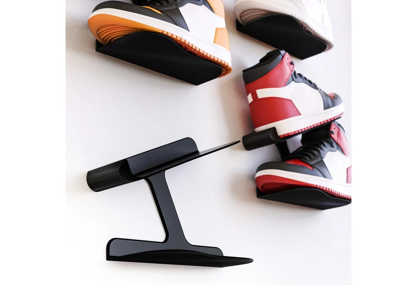 Mobilefox Sneaker Wandhalterung Schwarz 2-tlg. Kunststoff - Bild 2
