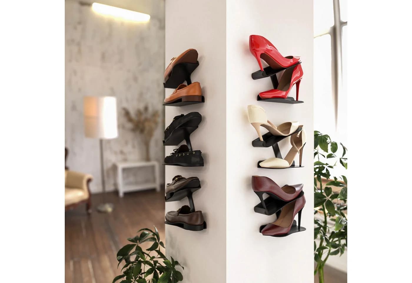 Mobilefox Sneaker Wandhalterung Schwarz 2-tlg. Kunststoff - Bild 5