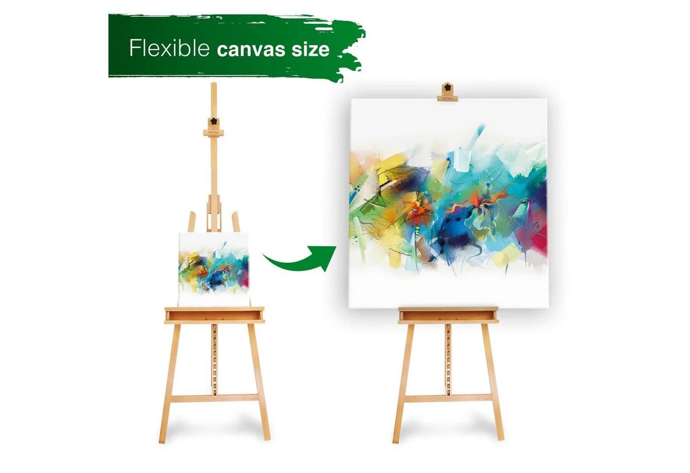 Professionelle Staffelei aus Buchenholz, Natur, 140x225x13 cm - Bild 5