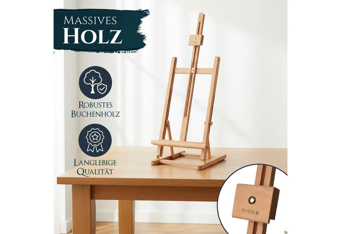 Artina Tischstaffelei Metz Buchenholz bis 57cm - Bild 3