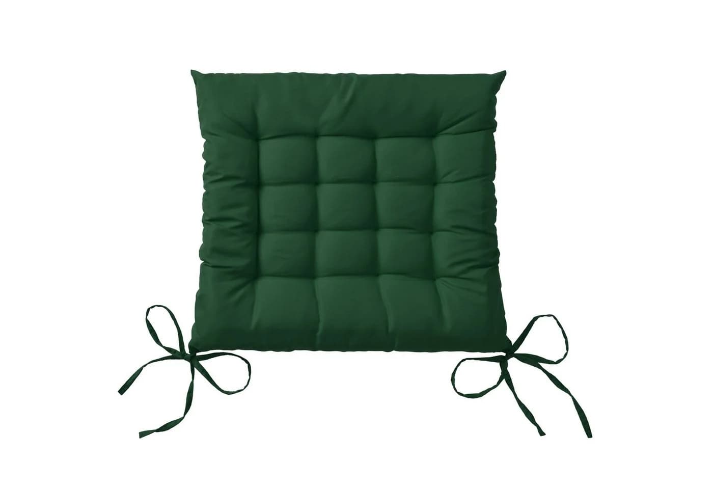 Beautissu Stuhlkissen 4er Set Lea Dunkelgrün 40x40 cm mit Bändern