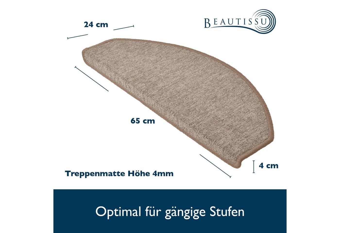 Beautissu Stufenmatte ProStair 15er Set Sand Selbstklebend - Bild 4