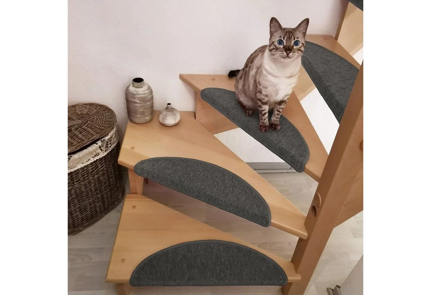 Beautissu Treppenstufenmatten ProStair Grau 15er Set Selbstklebend - Bild 5