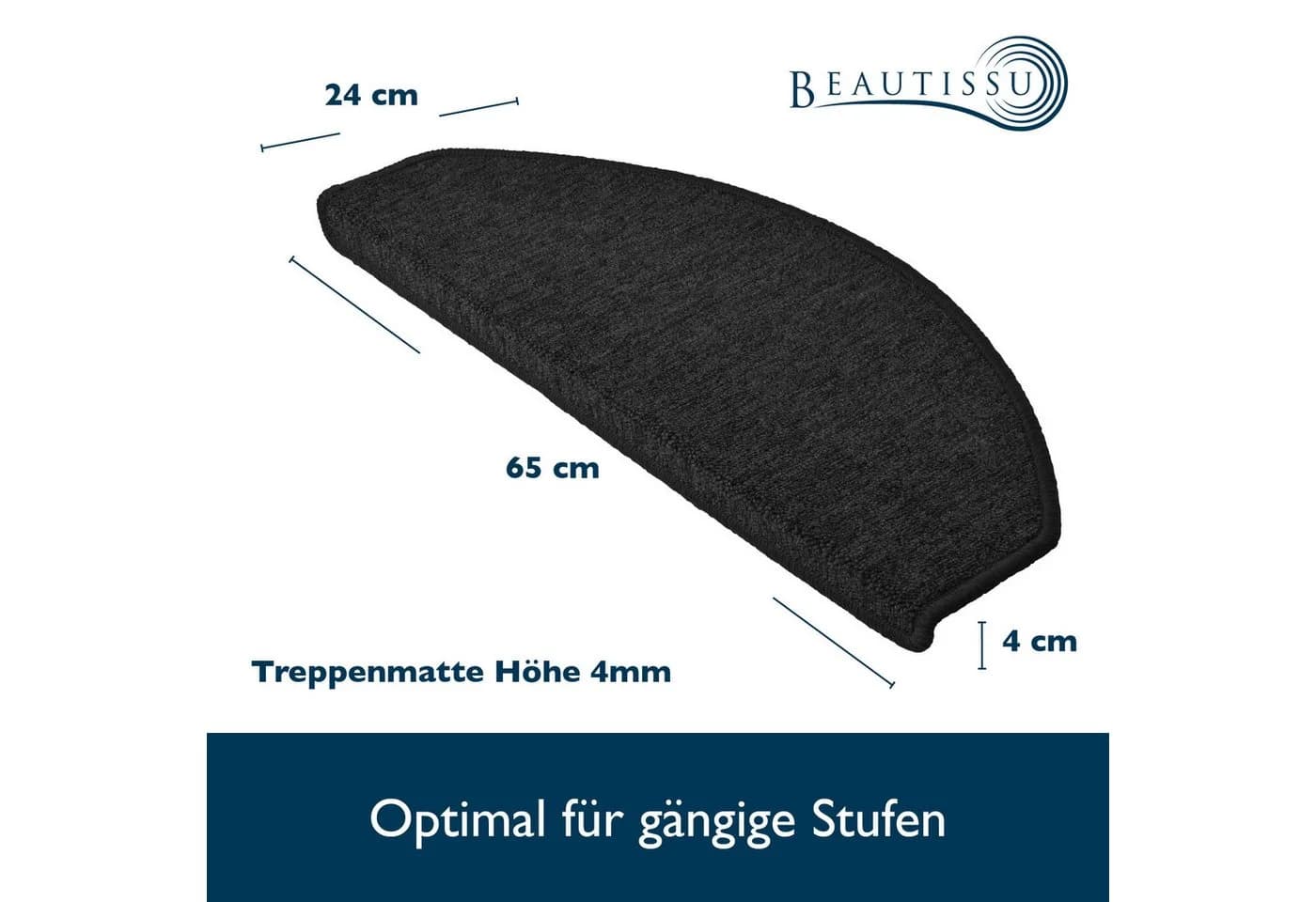 Beautissu Stufenmatten ProStair Anthrazit Selbstklebend 15er Set - Bild 4