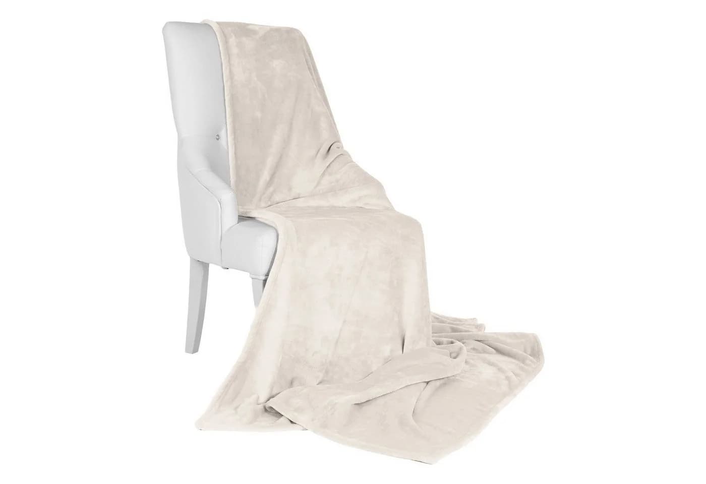 Beautissu Wohndecke Aurelia Kuscheldecke Natur 150x200cm Microfaser