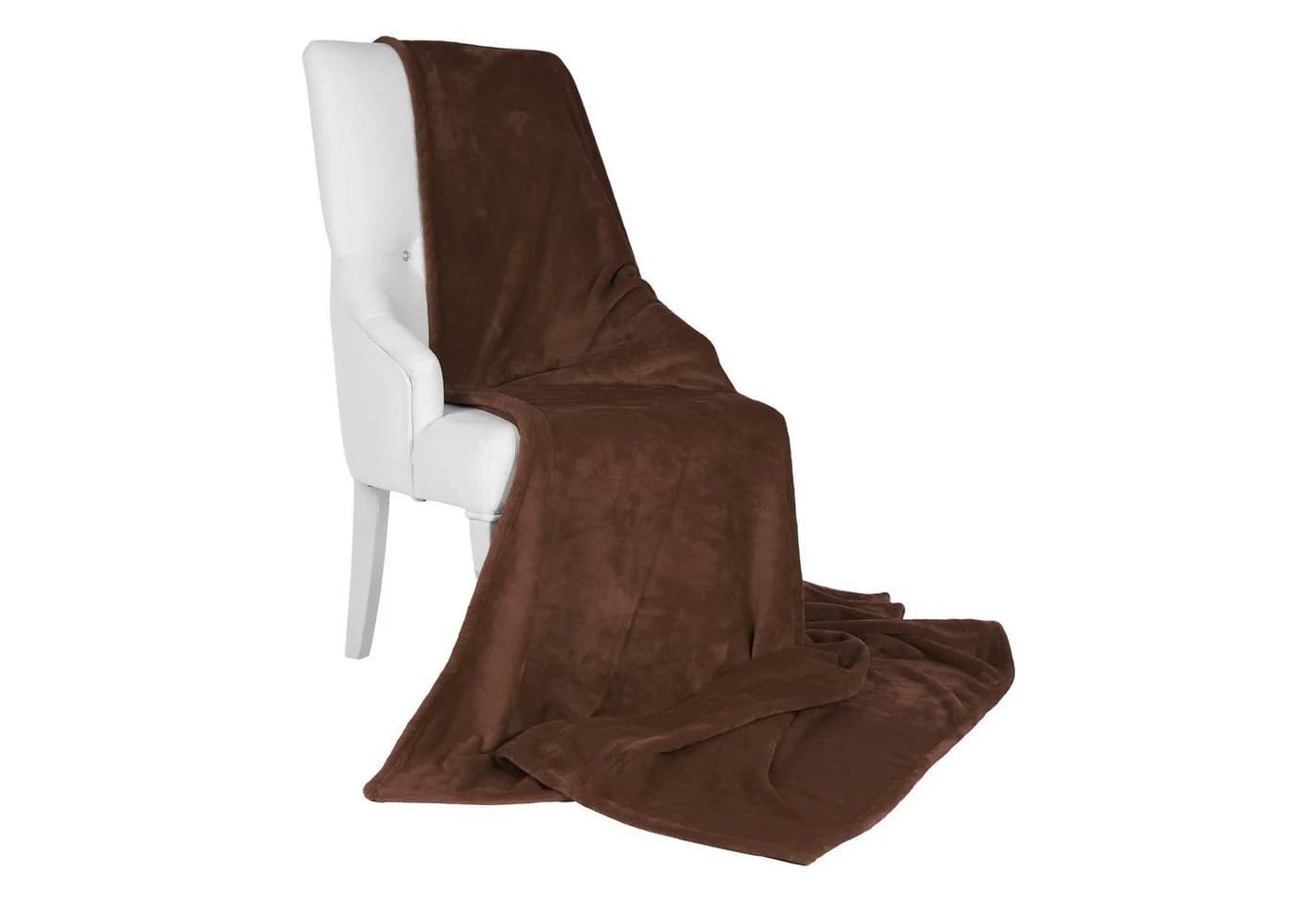 Beautissu Wohndecke Aurelia Dunkelbraun Mikrofaser Kuscheldecke 150x200cm